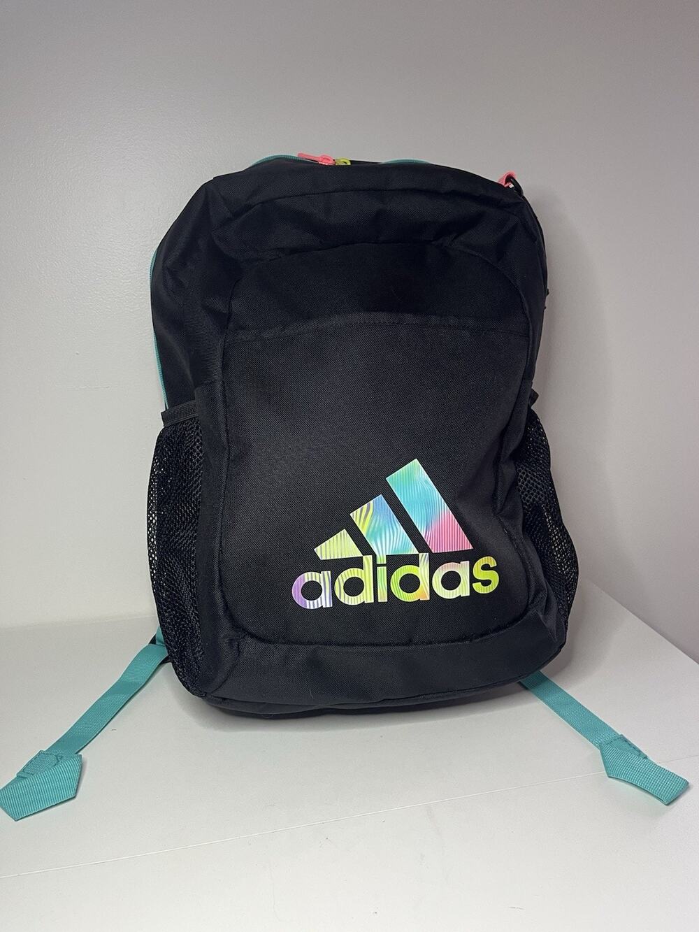 NEW NWOT ADIDAS Ready Backpack Black Multicolor Back To School Pink Blue